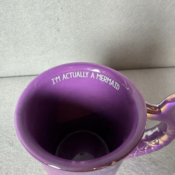 Let’s Be Mermaids Purple Tail Mug Shimmer Scales Coffee Tea Mug - Picture 3 of 9